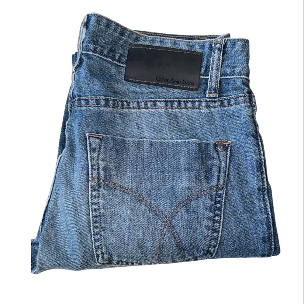 Calvin Klein Distressed Unisex Denim Slim Straight Leg Jeans